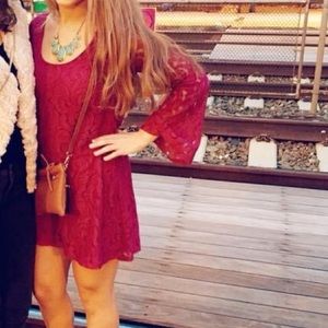 Nordstrom burgundy lace dress